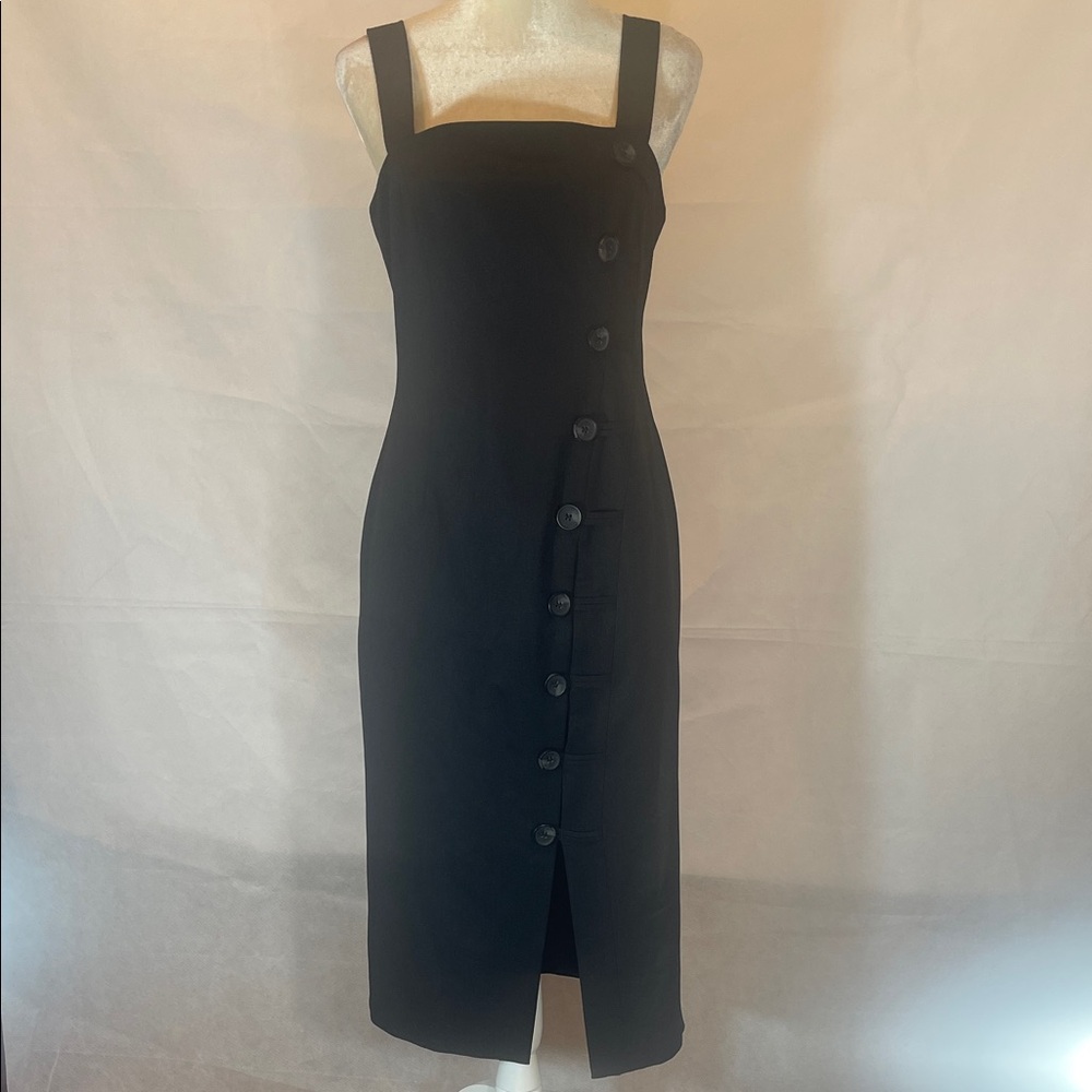 Elegant Black Button-Down Dress